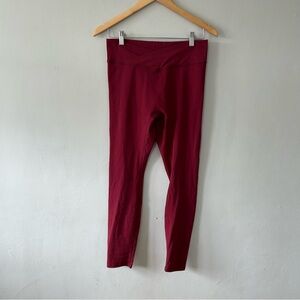 437 Four Three Seven Maroon Crossover Leggings No Front Seam Size Large